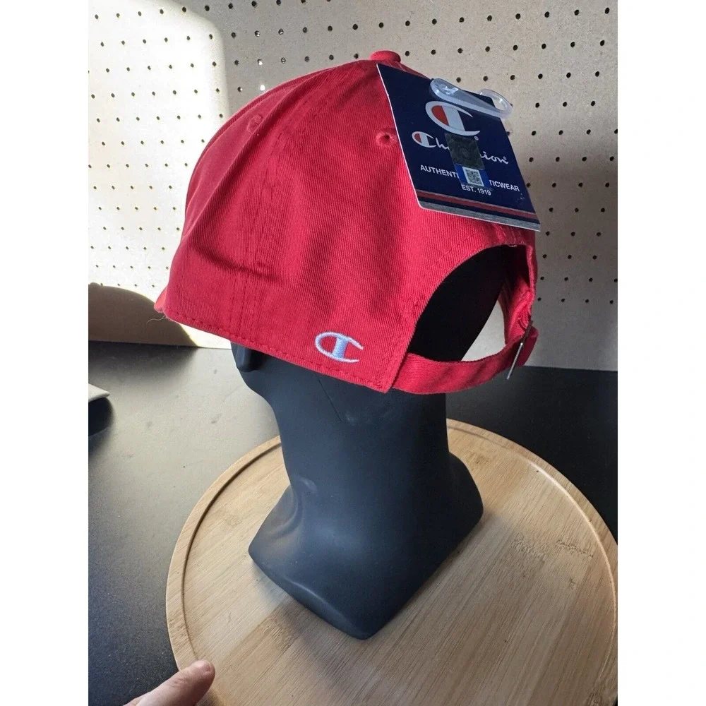 Kansas Jayhawks KU Hat Strap back Mens Champion Red cool Adjustable NCAA Bball‎